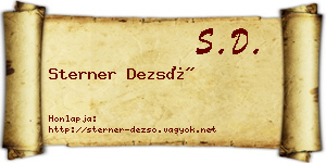 Sterner Dezső névjegykártya